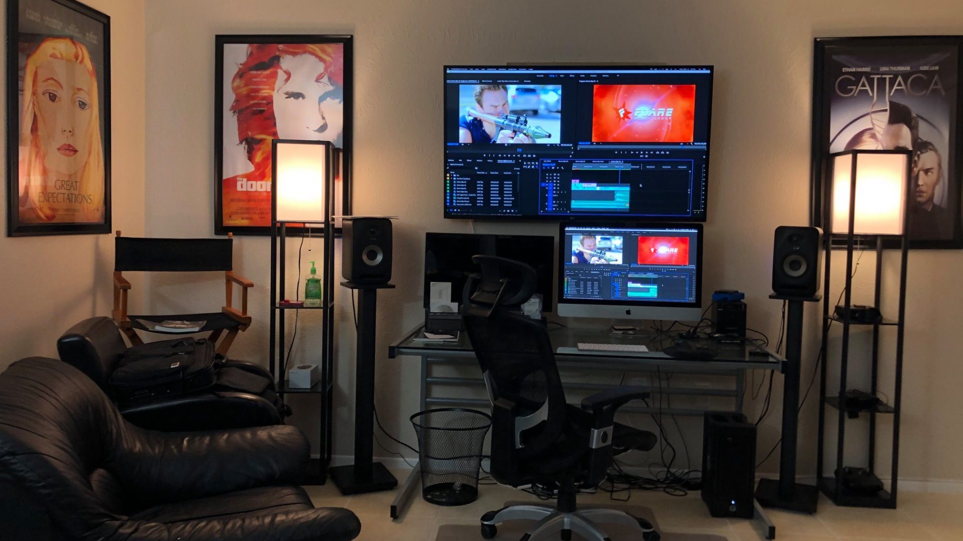 Commercial video editing room at Flare Media Group